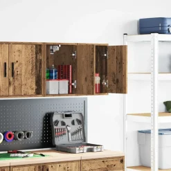 Stockage Industriel-vidaXL Armoires murales de garage 2 pcs bois d'ingénierie Vieux bois