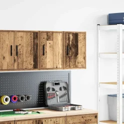 Stockage Industriel-vidaXL Armoires murales de garage 2 pcs bois d'ingénierie Vieux bois