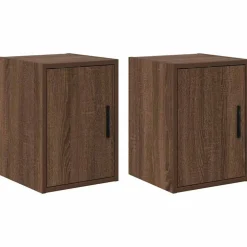 vidaXL Armoires murales de garage 2 pcs chêne marron bois d'ingénierie