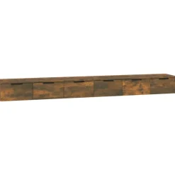 Étagères-vidaXL Armoires murales 2pcs Chêne fumé 102x30x20 cm Bois d'ingénierie Chêne fumé