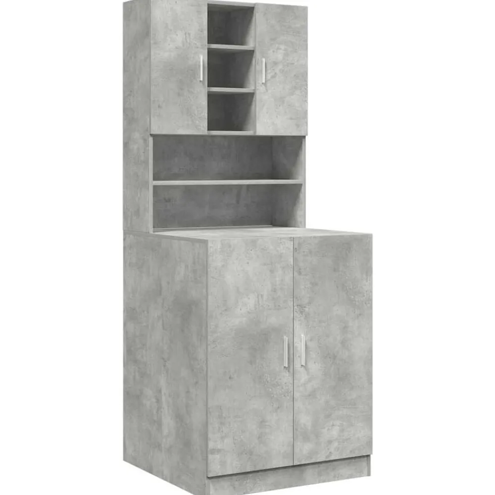 vidaXL Armoires pour machine à laver 2pcs gris béton bois ingénierie