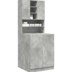 vidaXL Armoires pour machine à laver 2pcs gris béton bois ingénierie