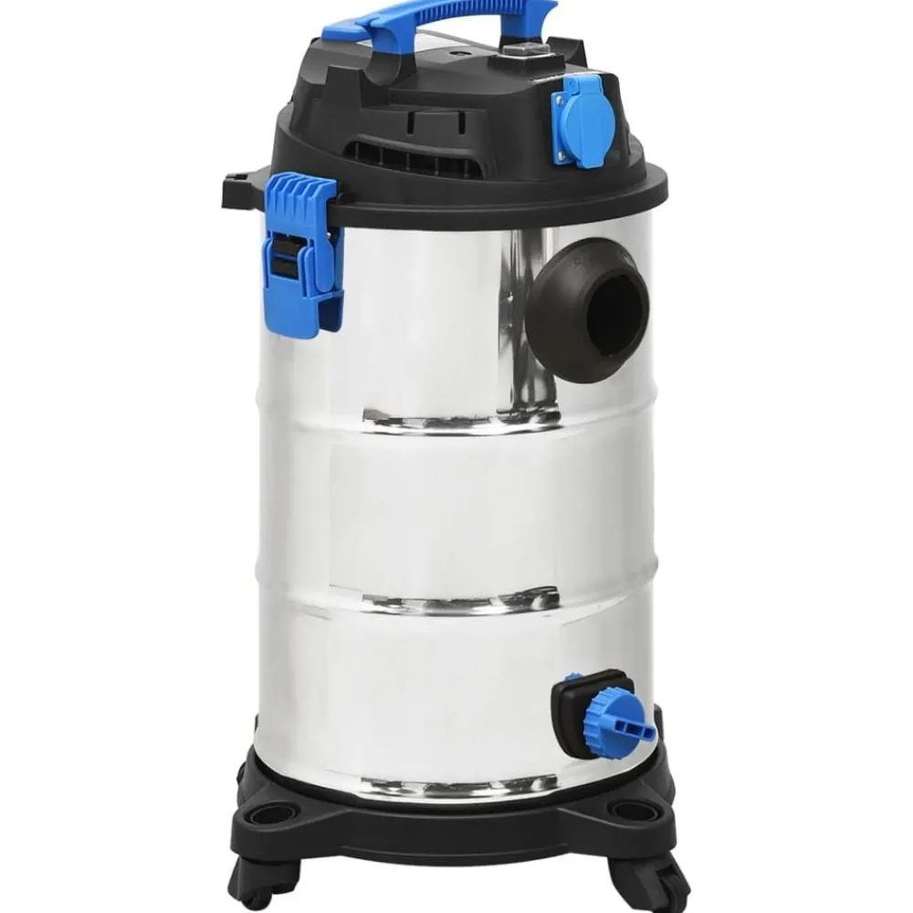 Appareils Électroménagers-vidaXL Aspirateur sec et humide 1200 W 30 L Argenté