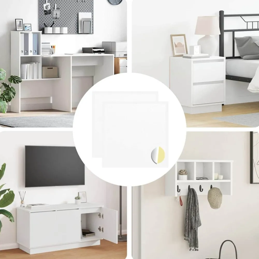 vidaXL Autocollant 2 pcs Blanc Ø 20 x 0,5 mm Papier