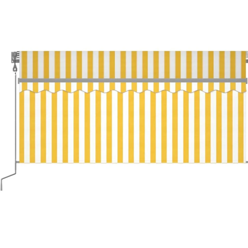 vidaXL Auvent automatique store capteur de vent LED 3x2,5m Jaune blanc