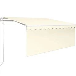 Pelouses & Jardins-vidaXL Auvent automatique store capteur de vent et LED 3x2,5 m Crème Crème