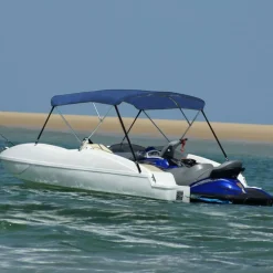 Pièces Détachées Pour Véhicules-vidaXL Auvent bimini à 3 arceaux 183x140x137 cm Bleu
