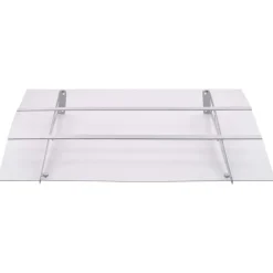Pelouses & Jardins-vidaXL Auvent de porte argenté et transparent 120x90 cm polycarbonate