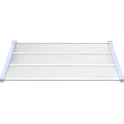 Pelouses & Jardins-vidaXL Auvent de porte Gris et transparent 122x90 cm Polycarbonate