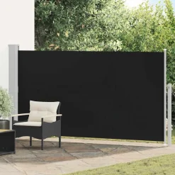 Pelouses & Jardins-vidaXL Auvent latéral de patio 160x300 cm Noir