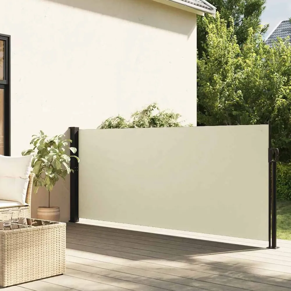 vidaXL Auvent latéral rétractable crème 100x300 cm