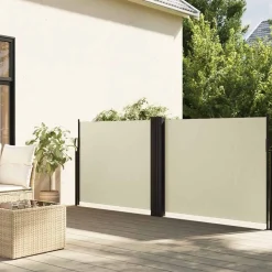 vidaXL Auvent latéral rétractable crème 100x600 cm