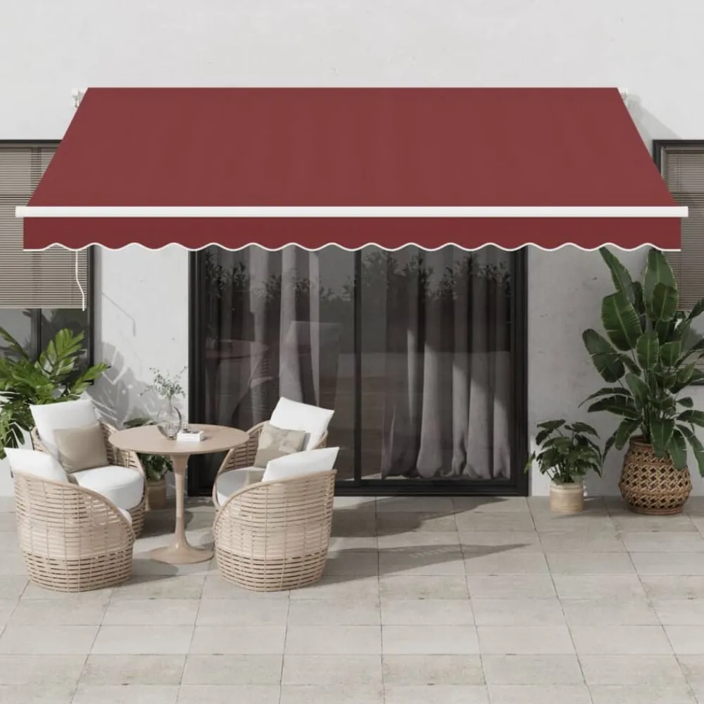 vidaXL Auvent manuel rétractable bordeaux 400x300 cm