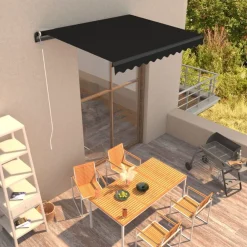 Pelouses & Jardins-vidaXL Auvent manuel rétractable 300x250 cm Anthracite