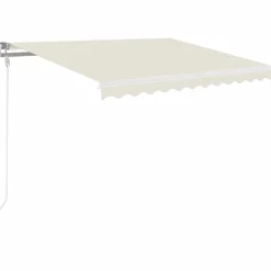 Pelouses & Jardins-vidaXL Auvent manuel rétractable 350x250 cm Crème Crème