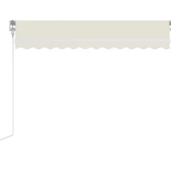Pelouses & Jardins-vidaXL Auvent manuel rétractable 350x250 cm Crème Cr&egrave;me