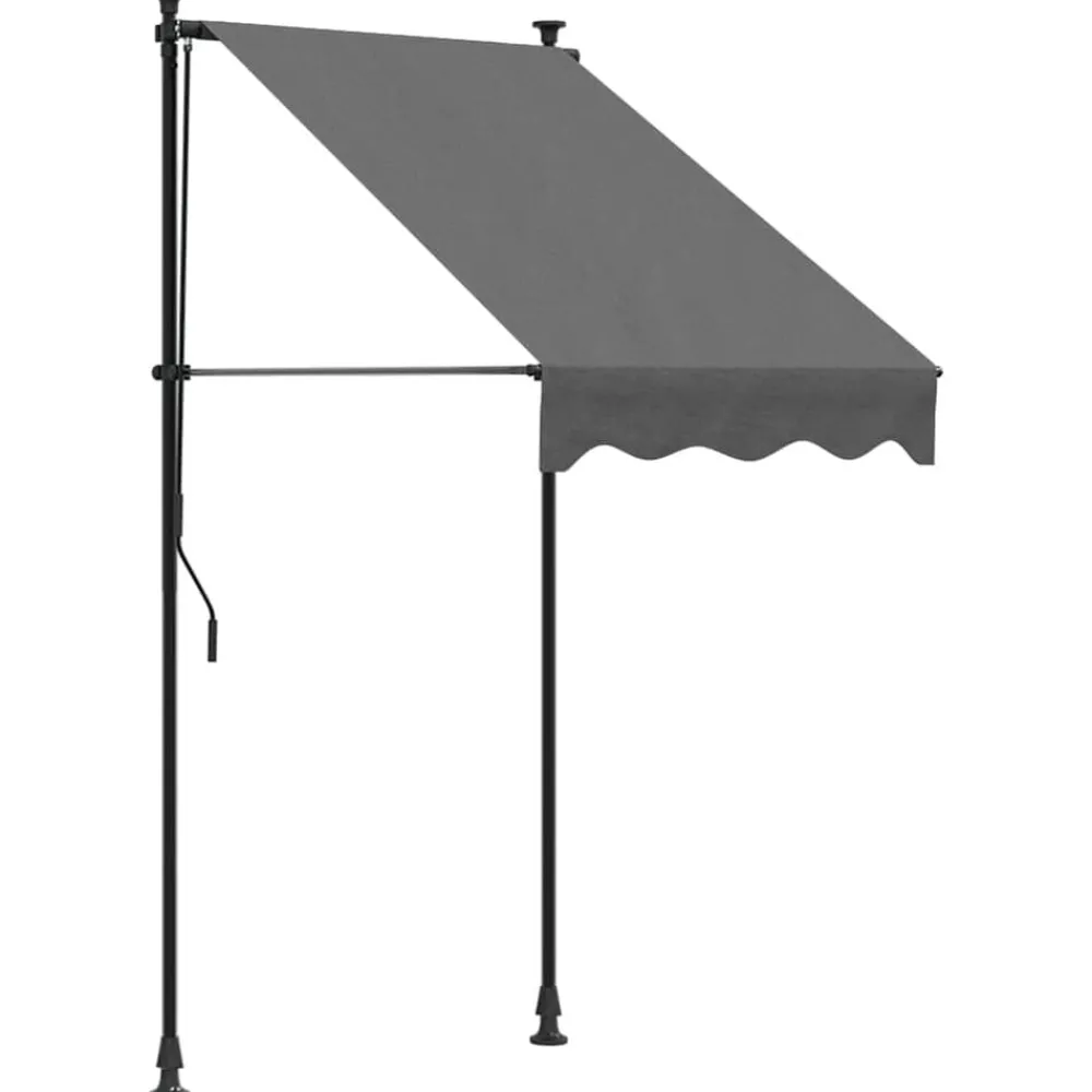 Pelouses & Jardins-vidaXL Auvent rétractable 100x150 m tissu et acier Anthracite