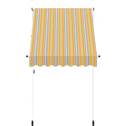 vidaXL Auvent rétractable manuel 150 cm Rayures jaunes et bleues