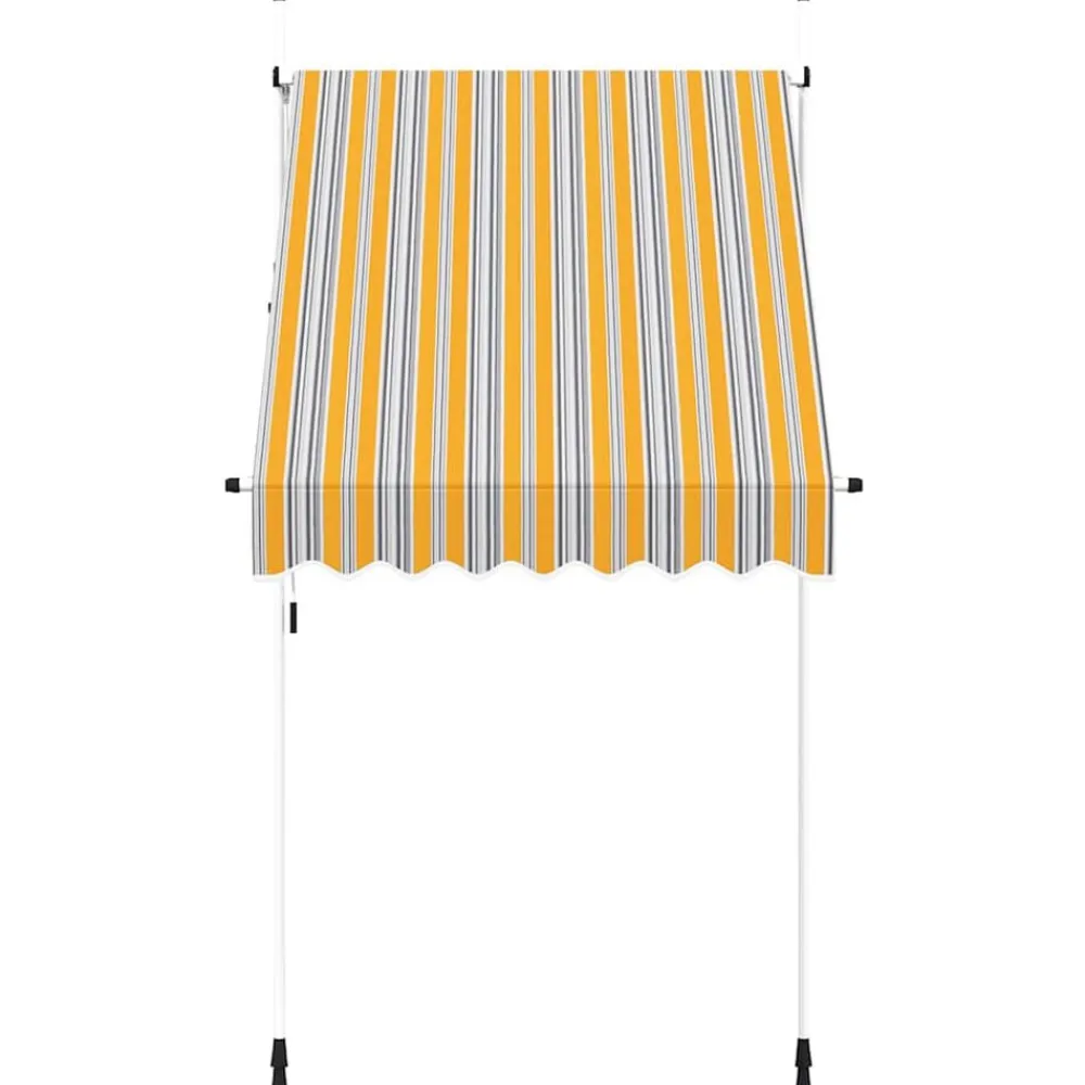 vidaXL Auvent rétractable manuel 150 cm Rayures jaunes et bleues