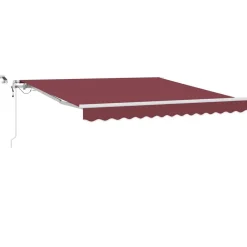 Pelouses & Jardins-vidaXL Auvent rétractable automatique avec LED bordeaux 300x250 cm rouge bordeaux