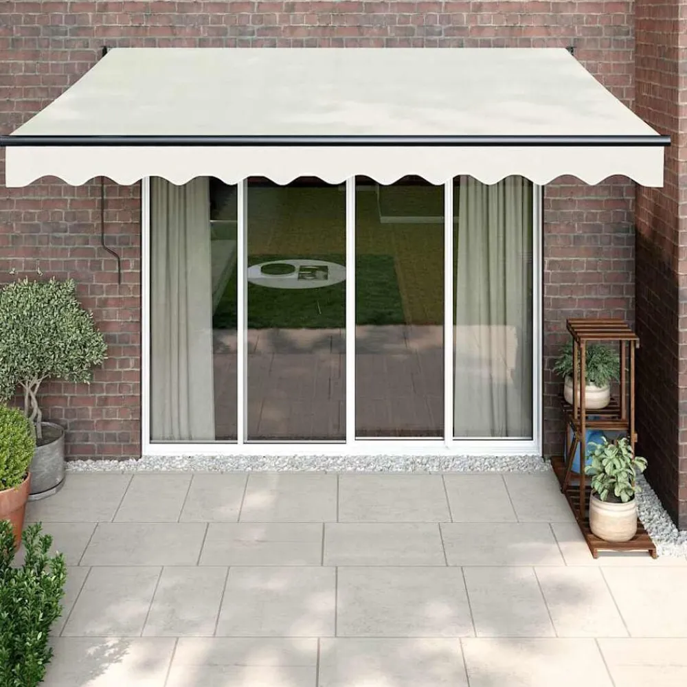 Pelouses & Jardins-vidaXL Auvent rétractable automatique crème 3x2,5 m Crème