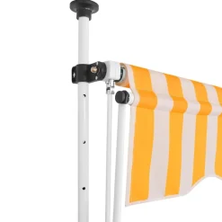 Pelouses & Jardins-vidaXL Auvent rétractable manuel 150 cm Rayures oranges et blanches Orange et blanc