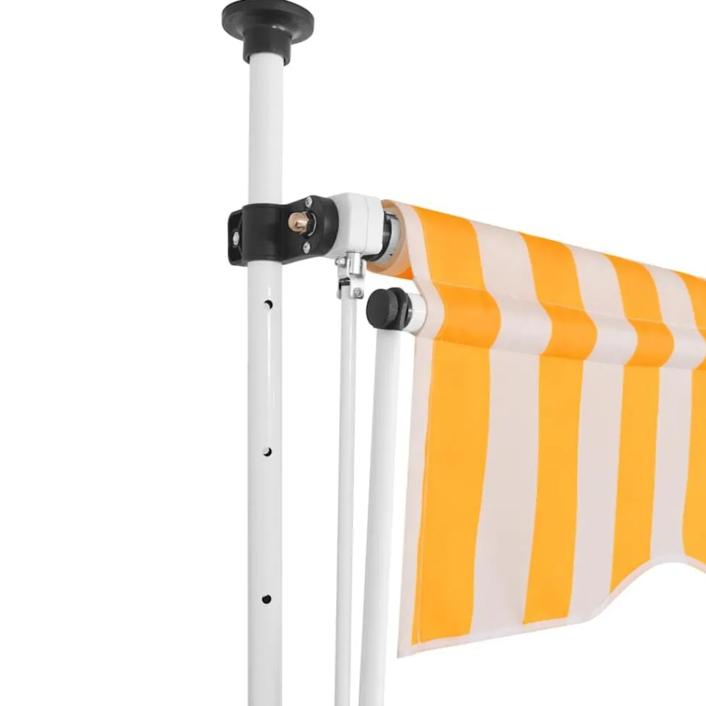 Pelouses & Jardins-vidaXL Auvent rétractable manuel 150 cm Rayures oranges et blanches Orange et blanc