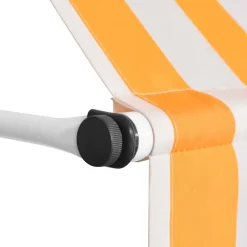 Pelouses & Jardins-vidaXL Auvent rétractable manuel 150 cm Rayures oranges et blanches Orange et blanc