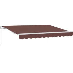 vidaXL Auvent Rétractable Marron 250 x 200 cm tissu