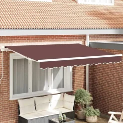 vidaXL Auvent Rétractable Marron 250 x 200 cm tissu