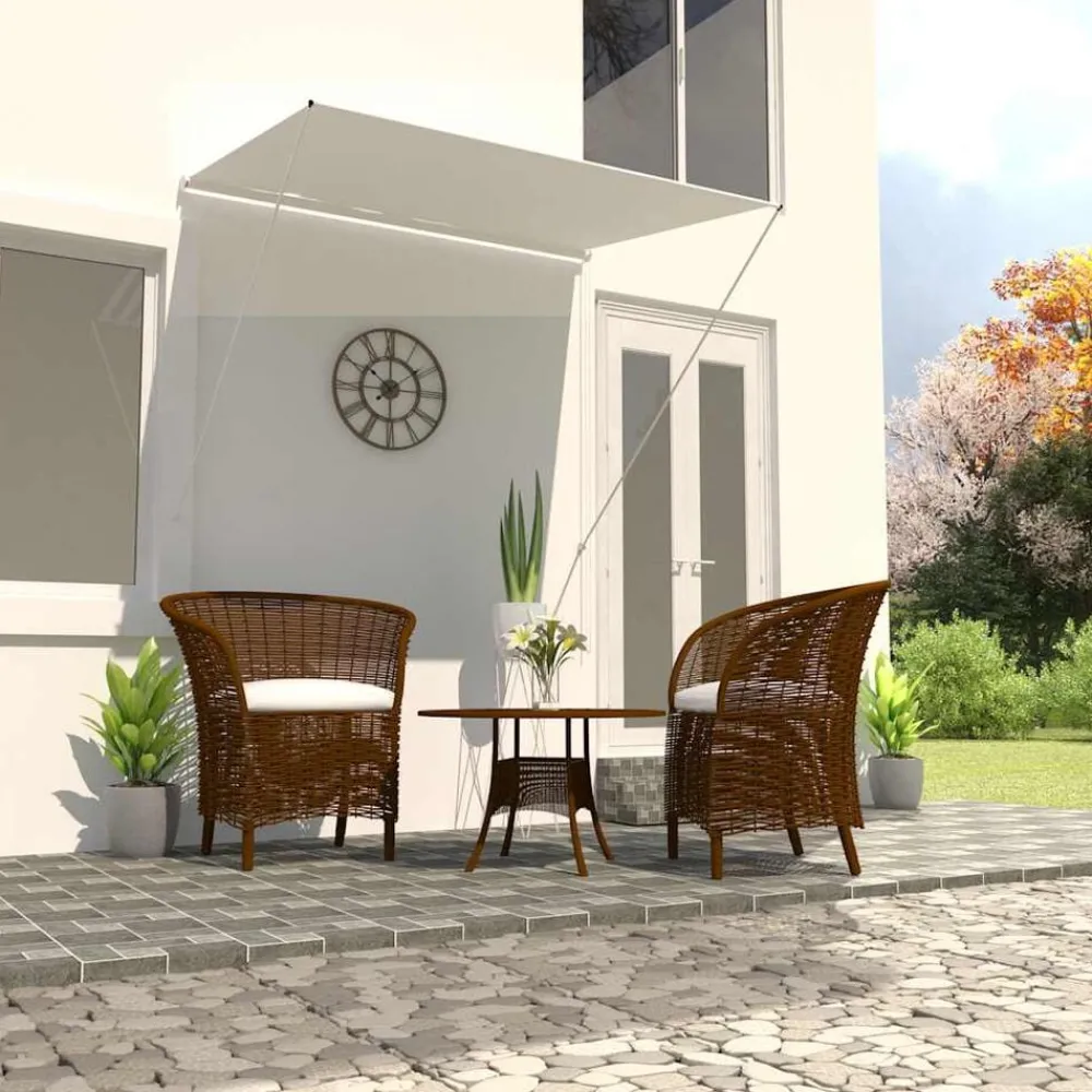 vidaXL Auvent rétractable 150x150 cm Crème