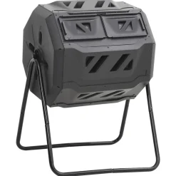 Pelouses & Jardins-vidaXL Bac à compost de jardin Noir 73x64x95 cm 160 L
