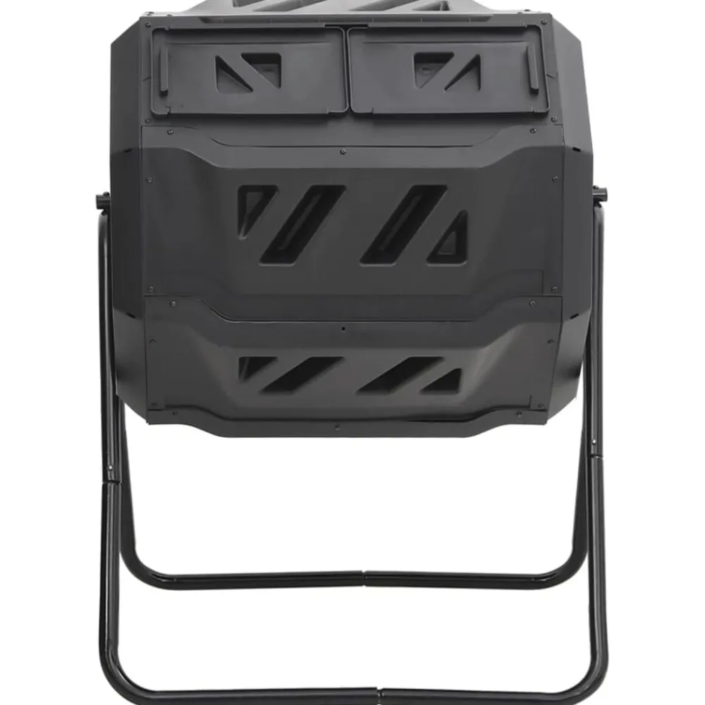 Pelouses & Jardins-vidaXL Bac à compost de jardin Noir 73x64x95 cm 160 L