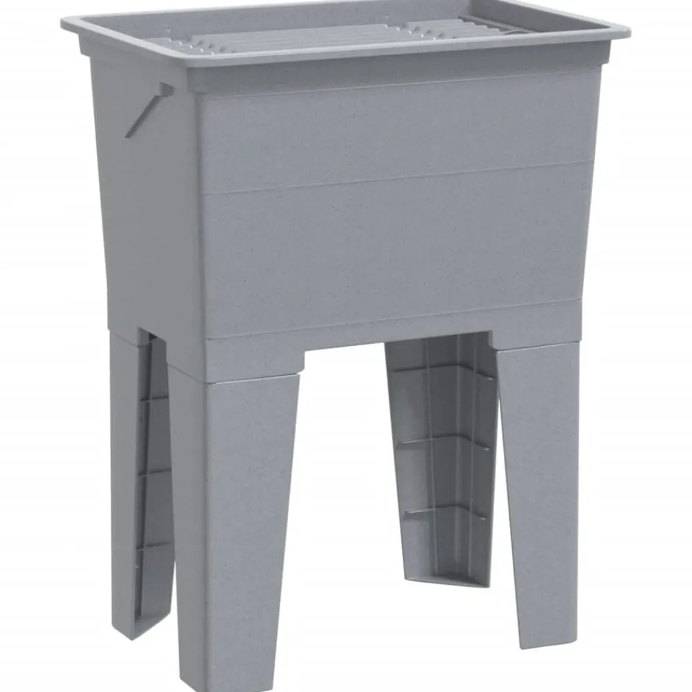 Plomberie-vidaXL Bac à linge 59x41x75 cm résine Gris