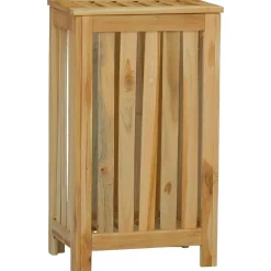 vidaXL Bac à linge 35x25x60 cm bois de teck massif