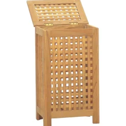 vidaXL Bac à linge 35x25x60 cm bois de teck massif