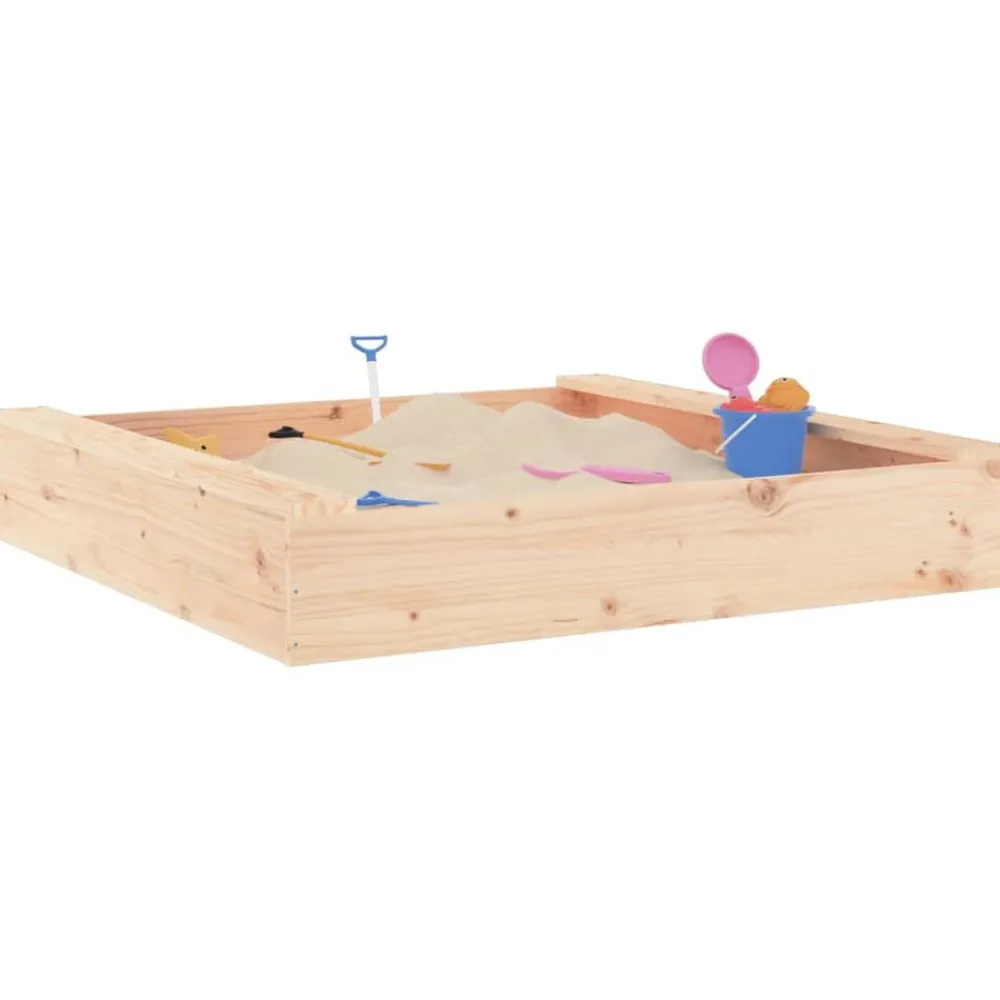 Jeux De Plein Air-vidaXL Bac à sable avec sièges carré bois de pin massif Pin naturel