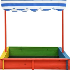Jeux De Plein Air-vidaXL Bac à sable avec toit réglable Bois de sapin UV50 Multicolore