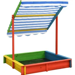 Jeux De Plein Air-vidaXL Bac à sable avec toit réglable Bois de sapin UV50 Multicolore