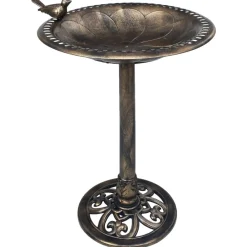 vidaXL Baignoire de jardin pour oiseaux Bronze Plastique