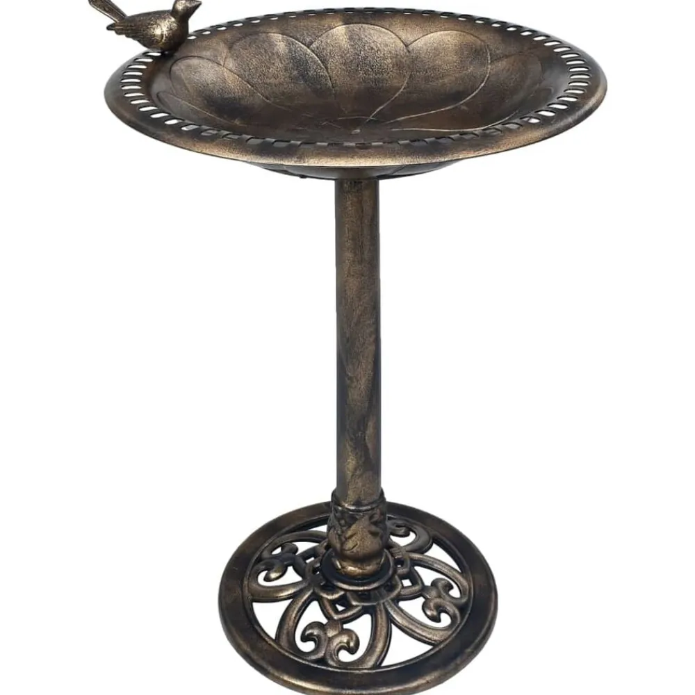 vidaXL Baignoire de jardin pour oiseaux Bronze Plastique