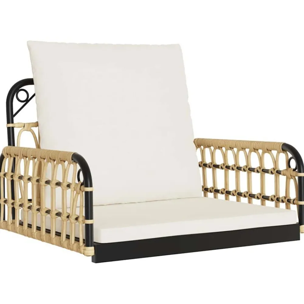 vidaXL Balancelle avec coussins 63x58x39 cm résine tressée acier
