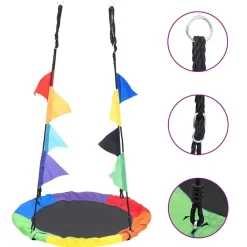 vidaXL Balançoire arc-en-ciel avec fanions 100 cm