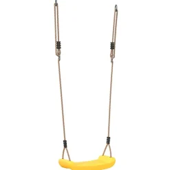 Jeux De Plein Air-vidaXL Balançoire d'extérieur d'enfants simple et corde réglable Jaune