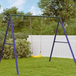 Jeux De Plein Air-vidaXL Balançoire d'extérieur d'enfants simple et corde réglable Jaune