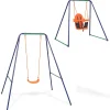Jeux De Plein Air-vidaXL Balançoire simple 2-en-1 et balançoire pour tout-petits Orange