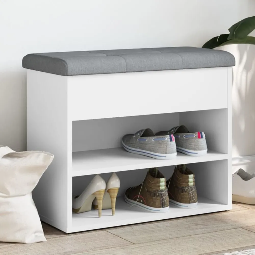 vidaXL Banc à chaussures 62x32x50 cm Bois d'ingénierie