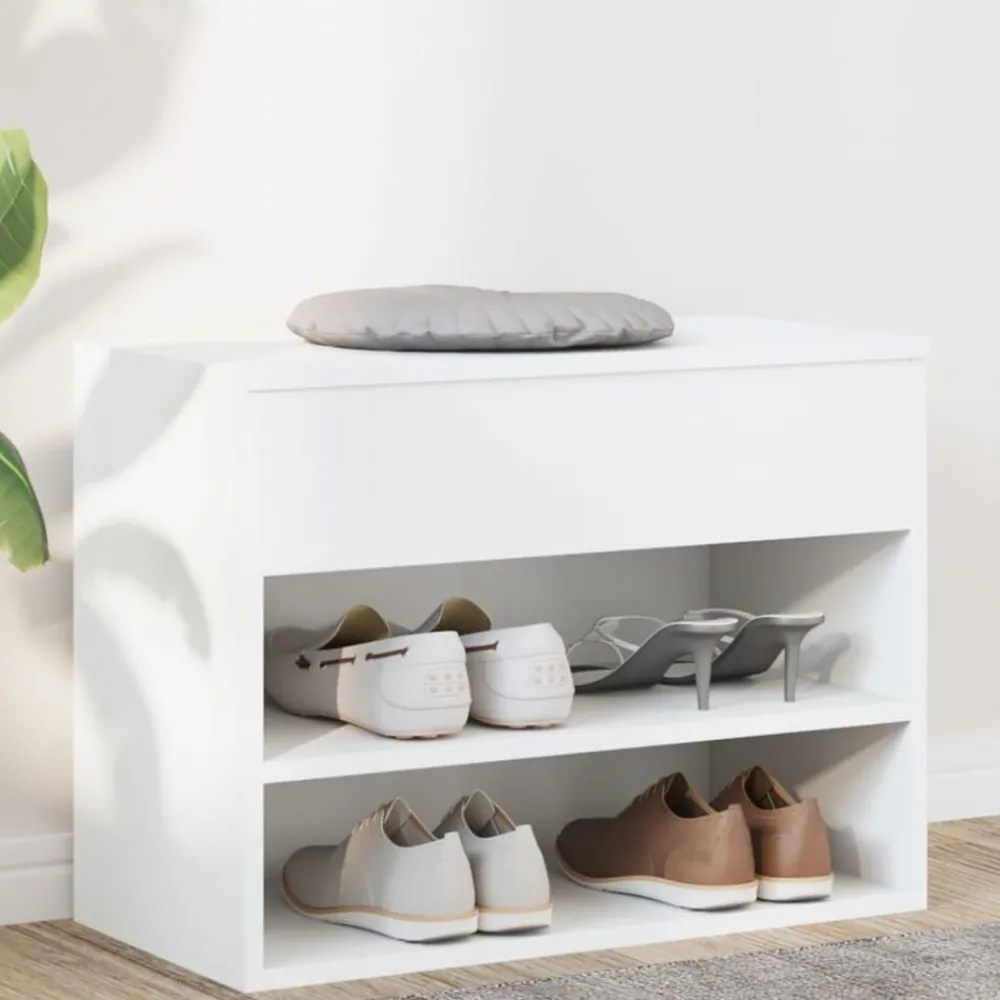 vidaXL Banc à chaussures 60x30x45 cm Bois d’ingénierie
