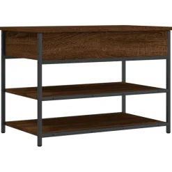 Bancs-vidaXL Banc à chaussures chêne marron 70x42,5x50 cm bois d'ingénierie Chêne marron