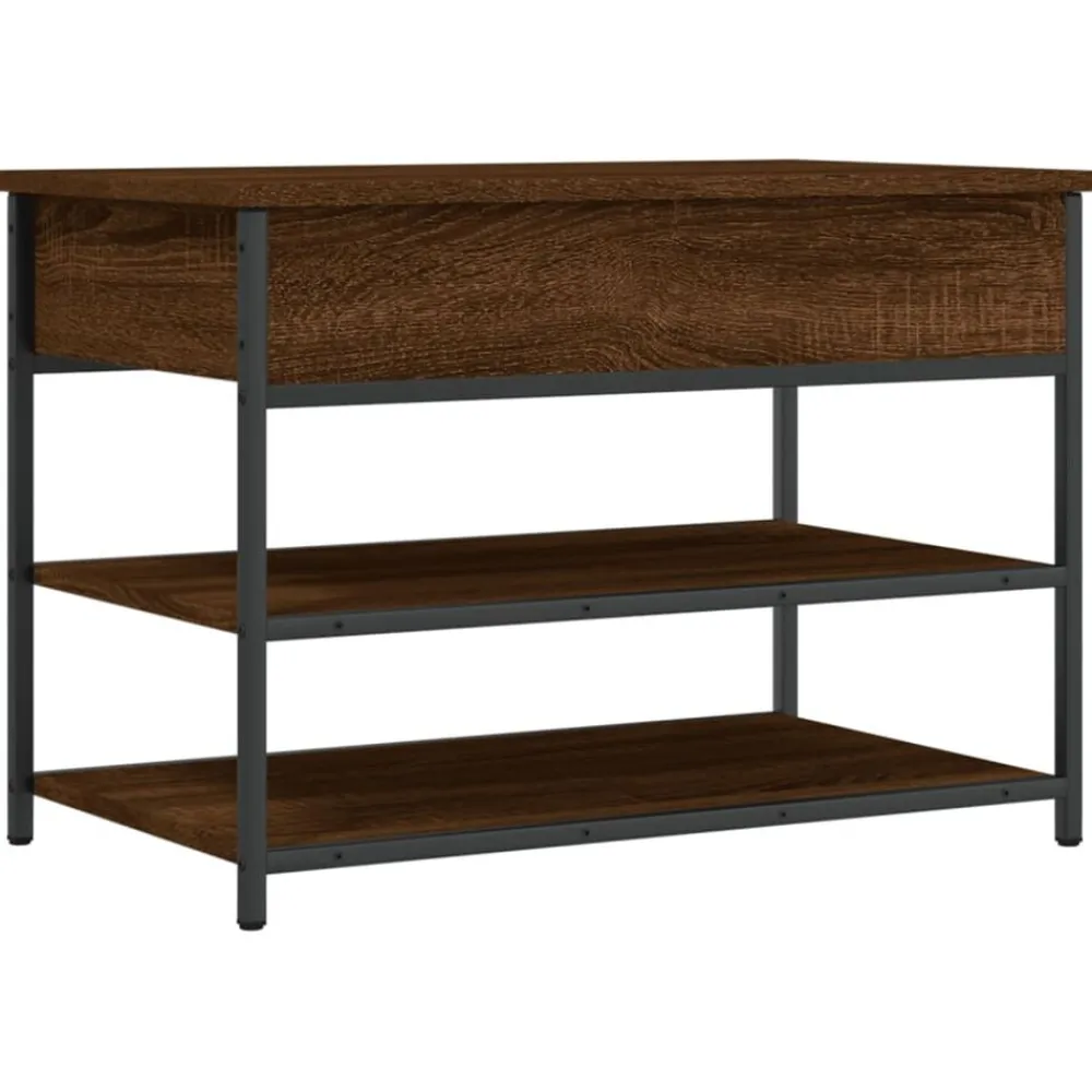 Bancs-vidaXL Banc à chaussures chêne marron 70x42,5x50 cm bois d'ingénierie Chêne marron